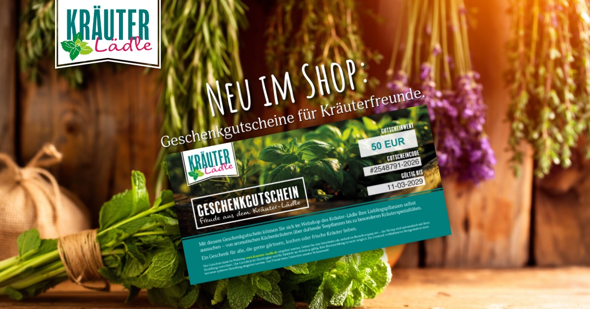 Featured image for “Neu im Shop: Geschenkgutscheine für Kräuterfreunde”